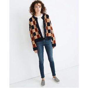 Madewell Checkered Colburne Cardigan Sweater in
Coziest Textured Yarn Small